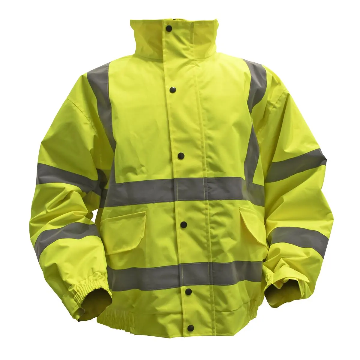 Worksafe by Sealey Hi-Vis Yellow Jacket with Quilted Lining & Elasticated Waist - X-Large
