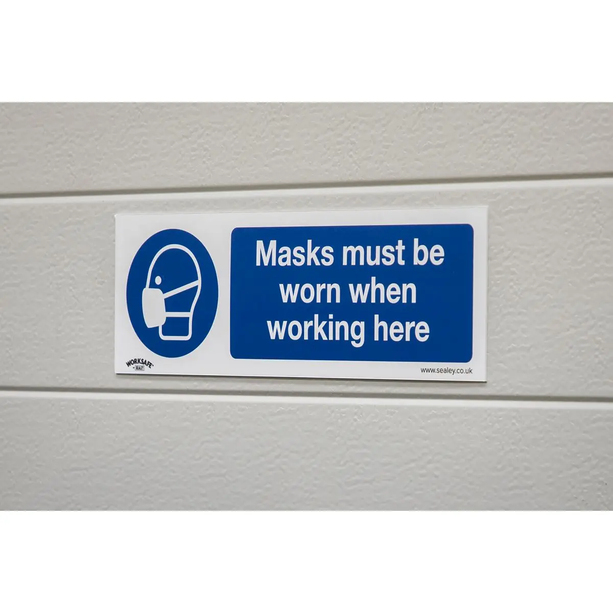 Worksafe by Sealey Mandatory Safety Sign - Masks Must Be Worn - Self-Adhesive Vinyl - Pack of 10 - Image 5