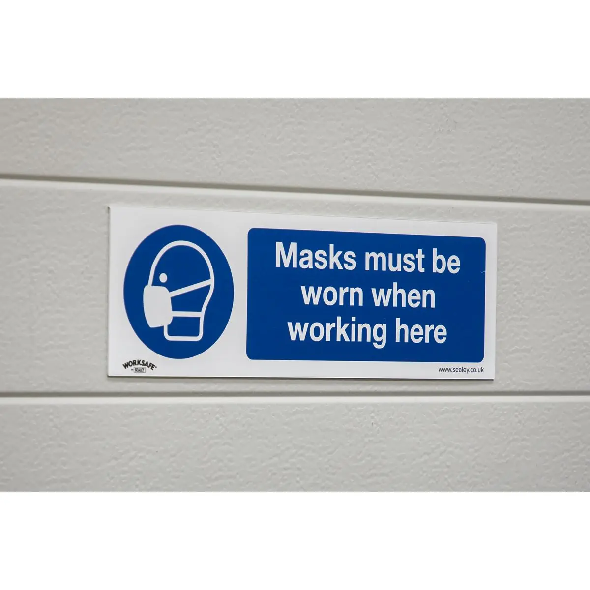 Worksafe by Sealey Mandatory Safety Sign - Masks Must Be Worn - Self-Adhesive Vinyl - Pack of 10 - Image 6
