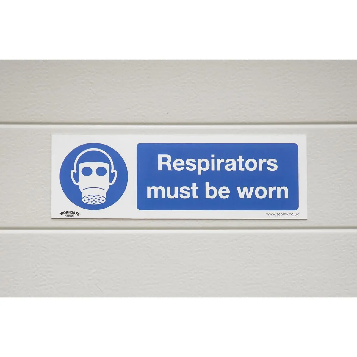 Worksafe by Sealey Mandatory Safety Sign - Respirators Must Be Worn - Self-Adhesive Vinyl - Image 6