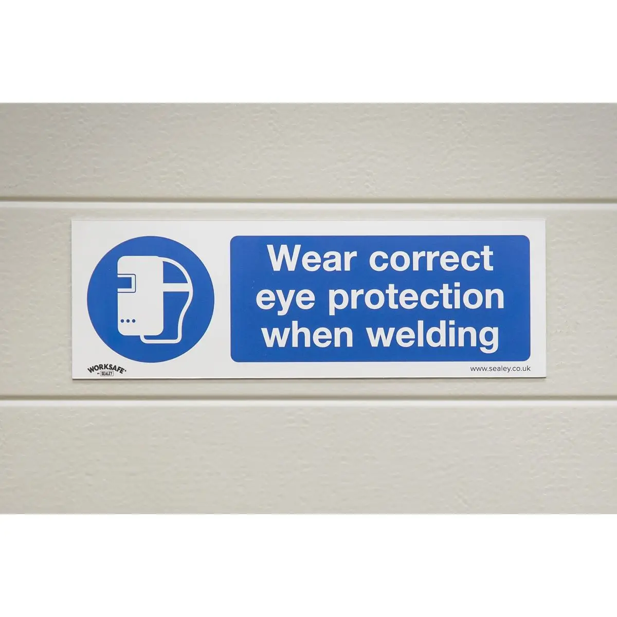 Worksafe by Sealey Mandatory Safety Sign - Wear Eye Protection When Welding - Self-Adhesive Vinyl - Pack of 10 - Image 5