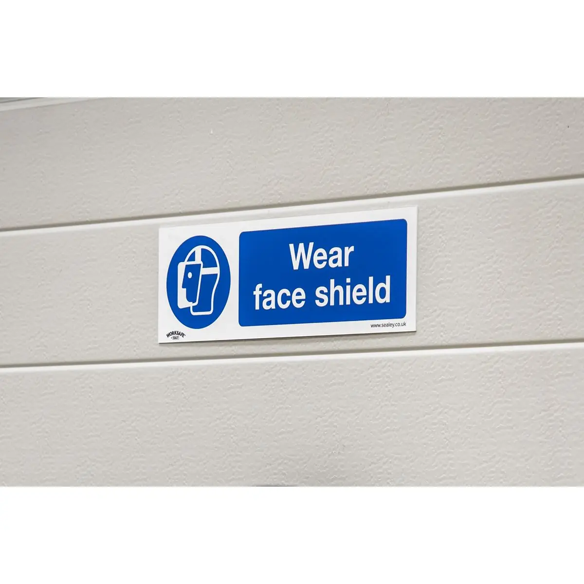 Worksafe by Sealey Mandatory Safety Sign - Wear Face Shield - Rigid Plastic - Image 6
