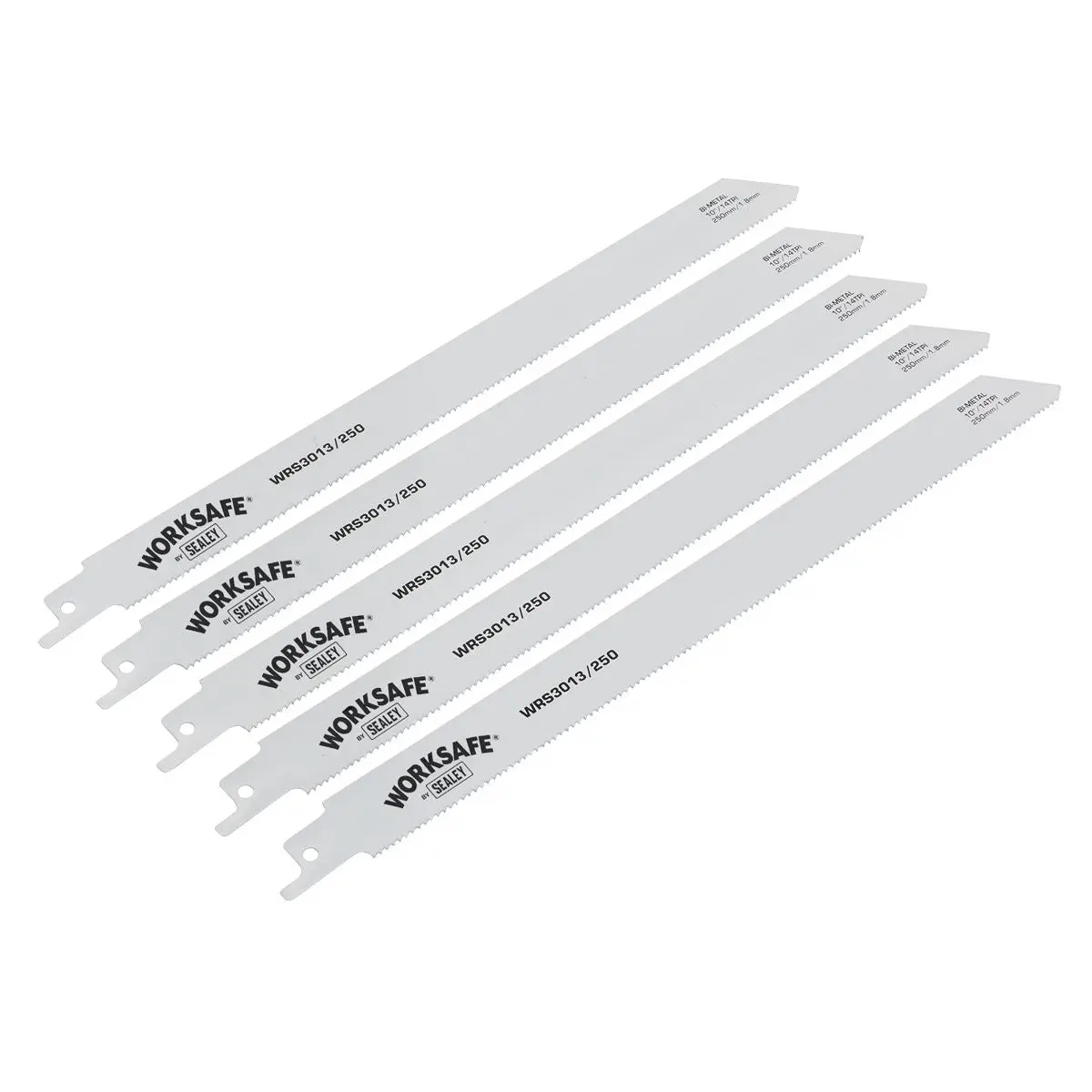 Worksafe by Sealey Reciprocating Saw Blade 250mm 14tpi - Pack of 5