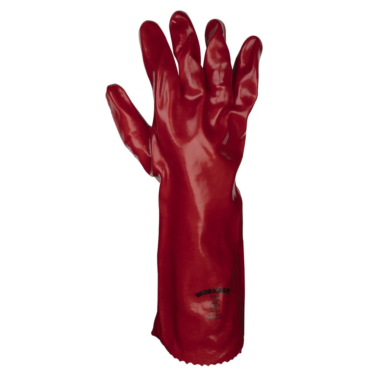 Worksafe by Sealey Red PVC Gauntlets 450mm - Pack of 12 Pairs - Image 2