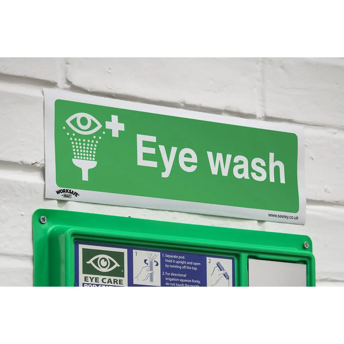 Worksafe by Sealey Safe Conditions Safety Sign - Eye Wash - Self-Adhesive Vinyl - Image 5