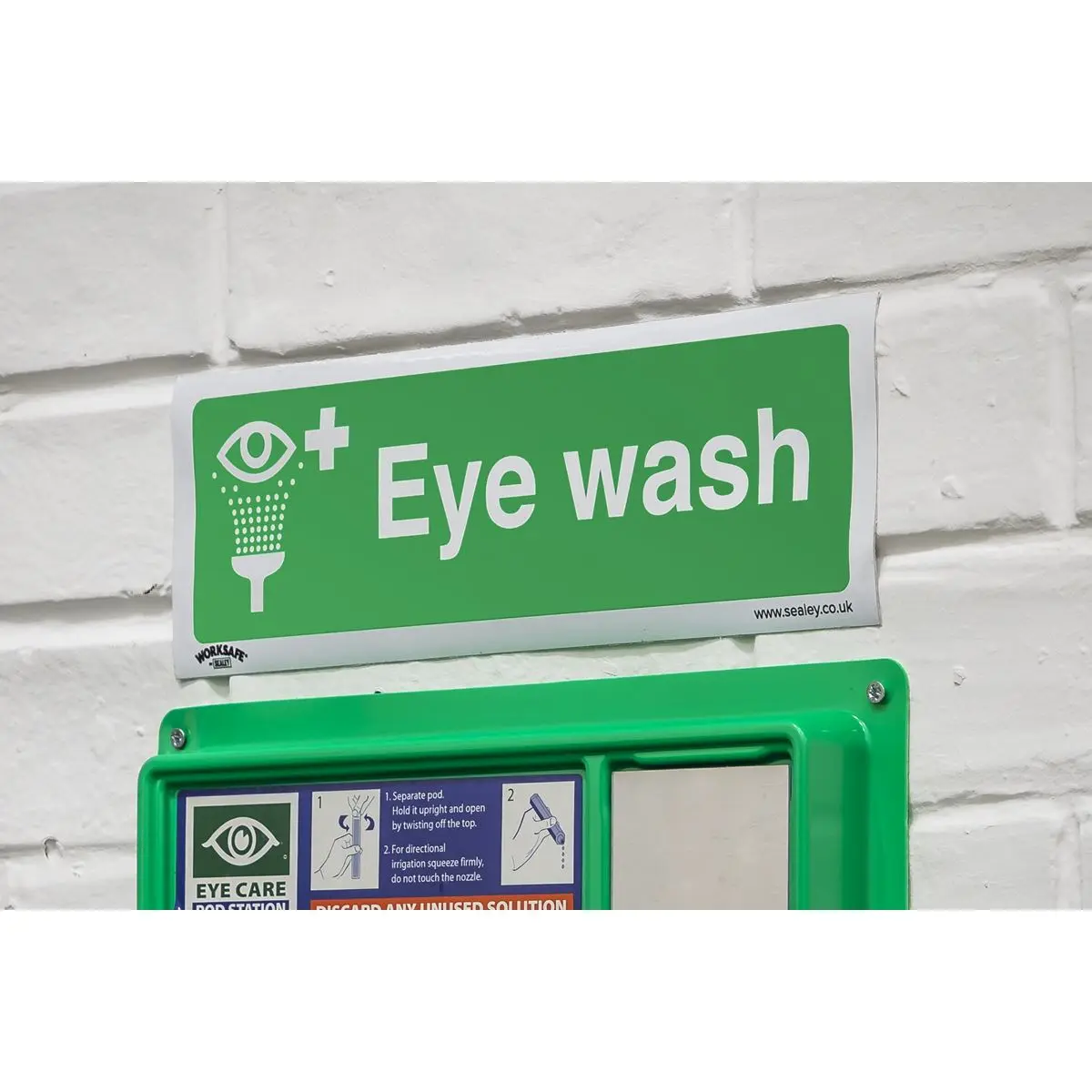 Worksafe by Sealey Safe Conditions Safety Sign - Eye Wash - Self-Adhesive Vinyl - Image 7