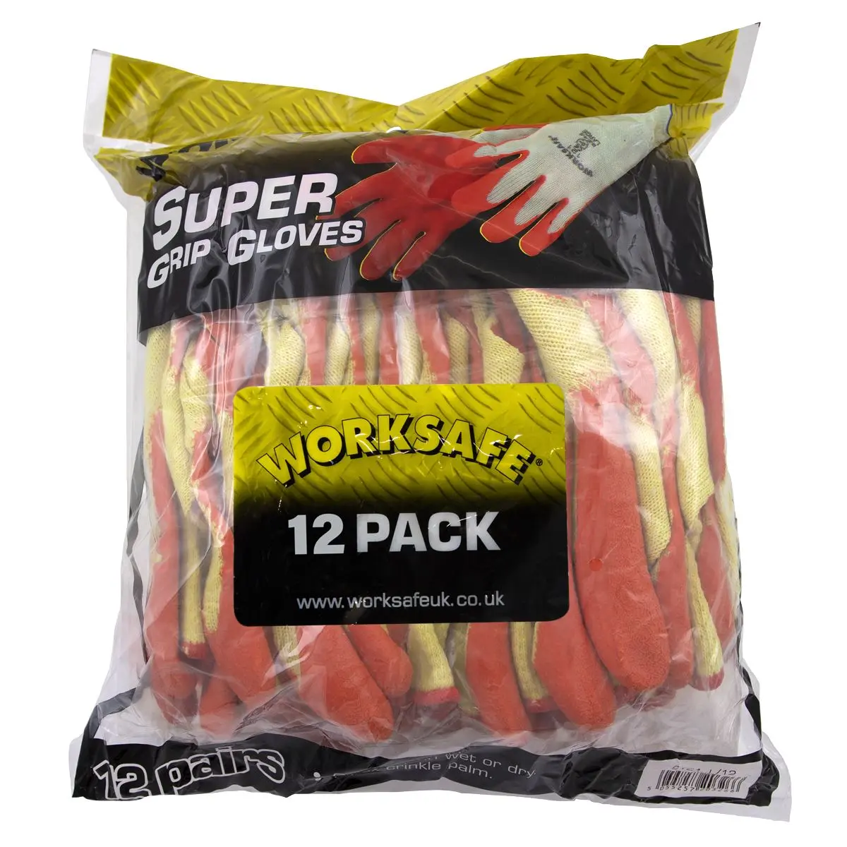 Worksafe by Sealey Super Grip Knitted Gloves Latex Palm (Large) - Pack of 12 Pairs - Image 2