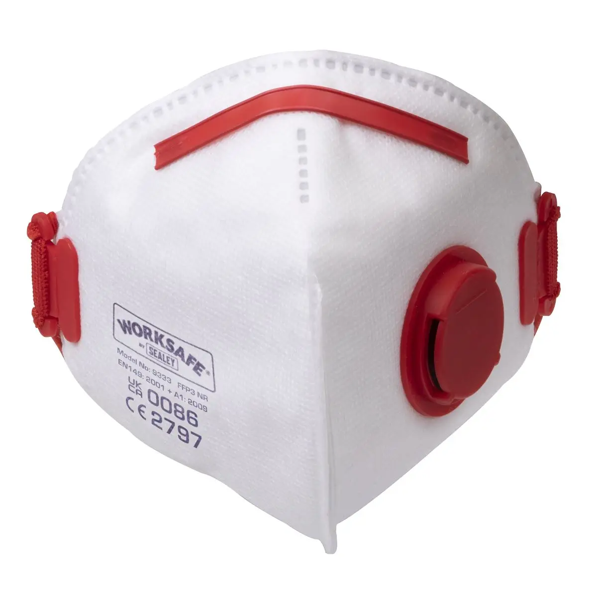 Worksafe by Sealey Valved Fold Flat Mask FFP3 - Pack of 10 - Image 2
