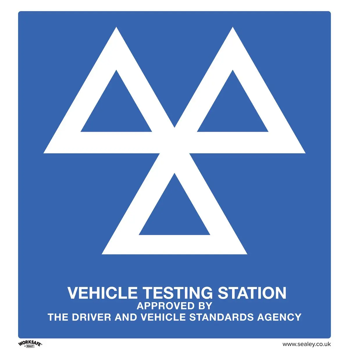 Worksafe by Sealey Warning Safety Sign - MOT Testing Station - Rigid Plastic