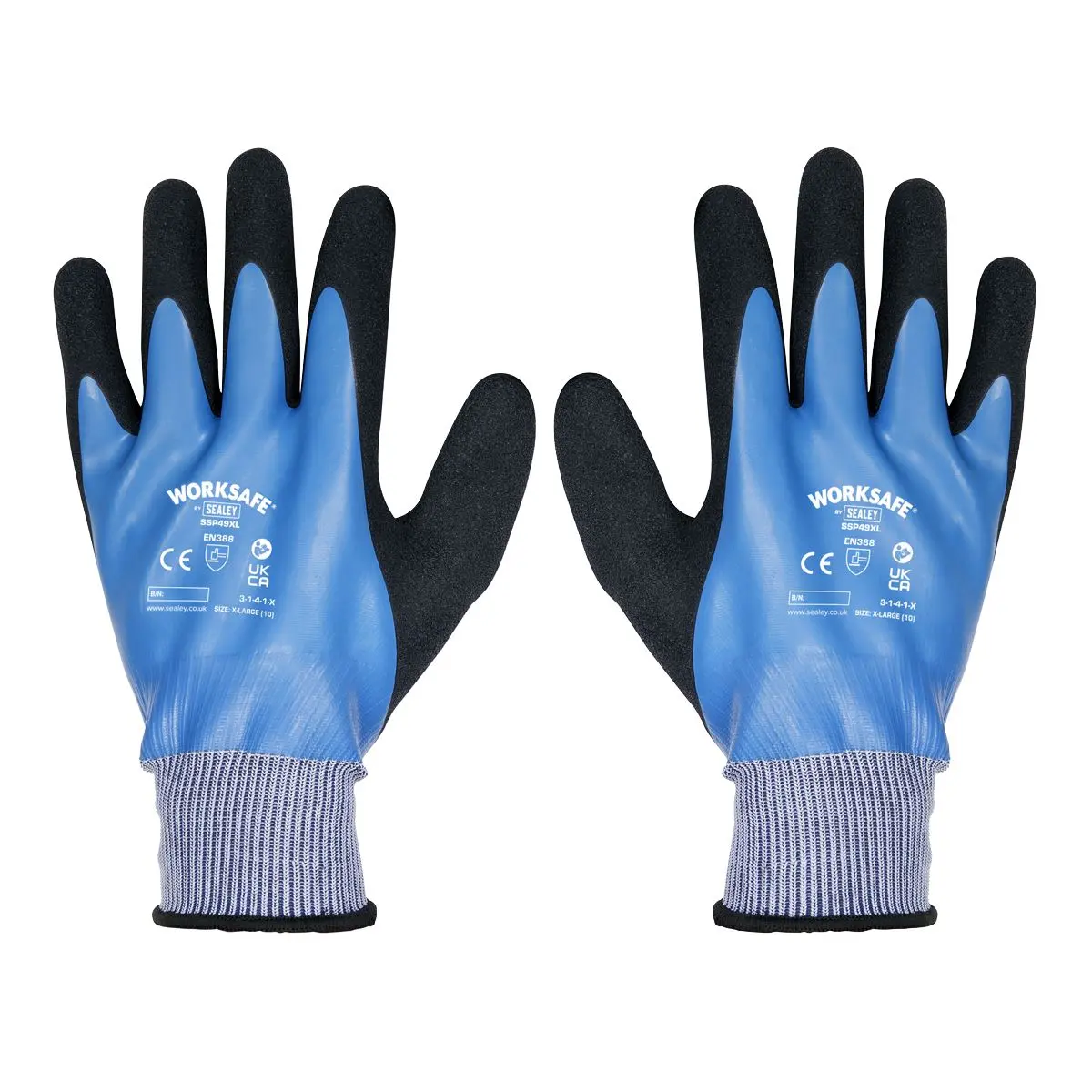 Worksafe by Sealey Waterproof Latex Gloves - (X-Large) - Box of 120 Pairs - Image 5