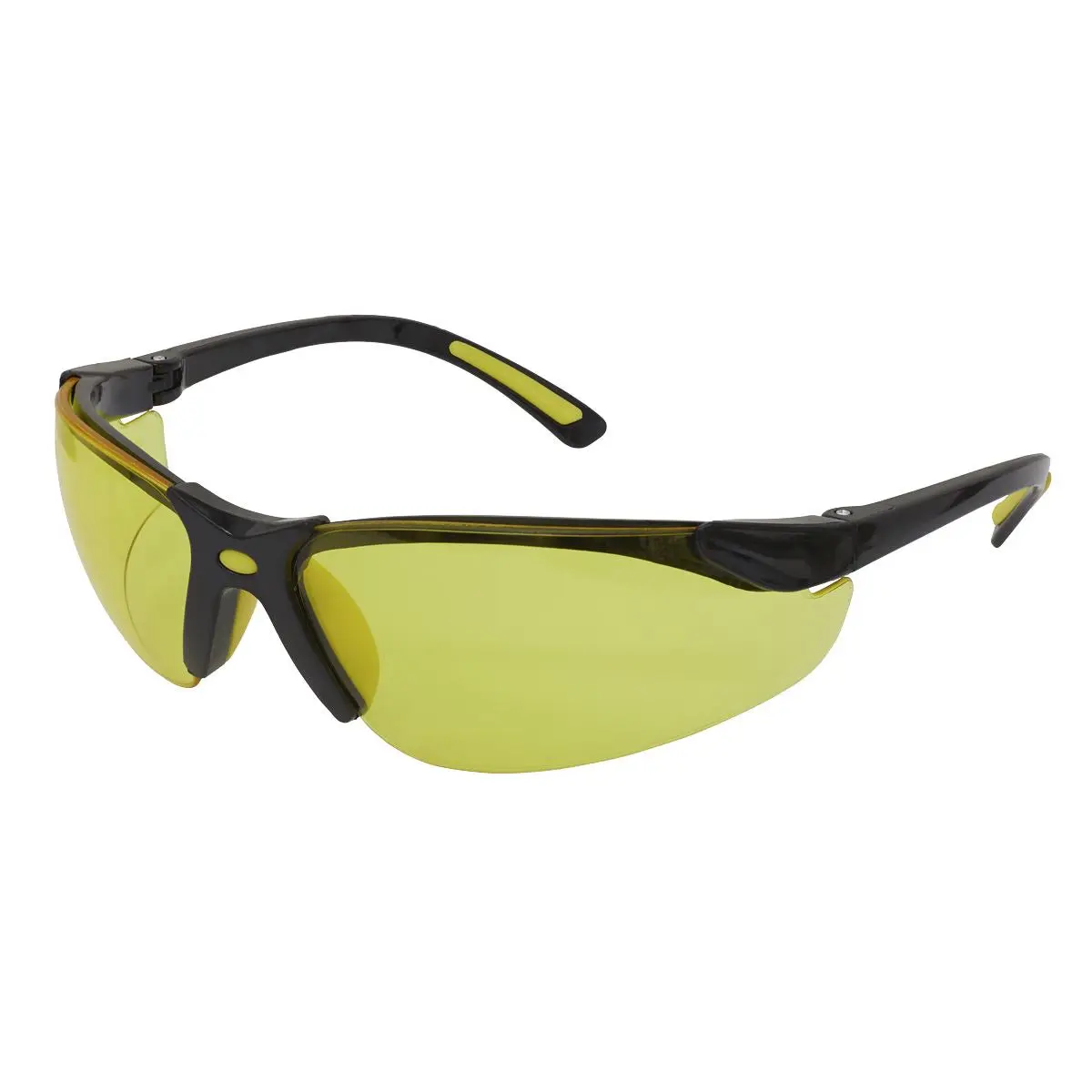 Worksafe by Sealey Zante Style Amber Lens Safety Glasses with Flexi Arms - Image 2